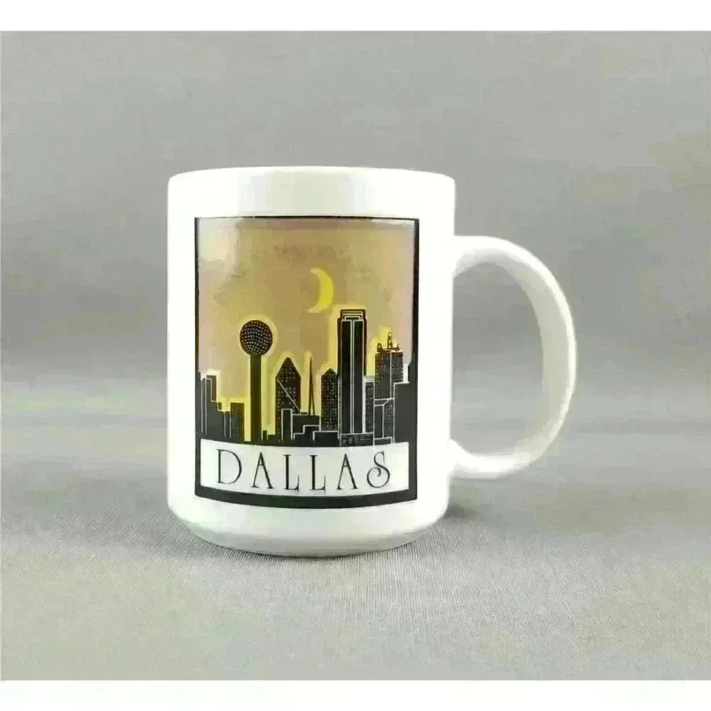 Rising To The Occasion Dallas, Texas Skyline Souvenir Heat Activated Coffee Mug